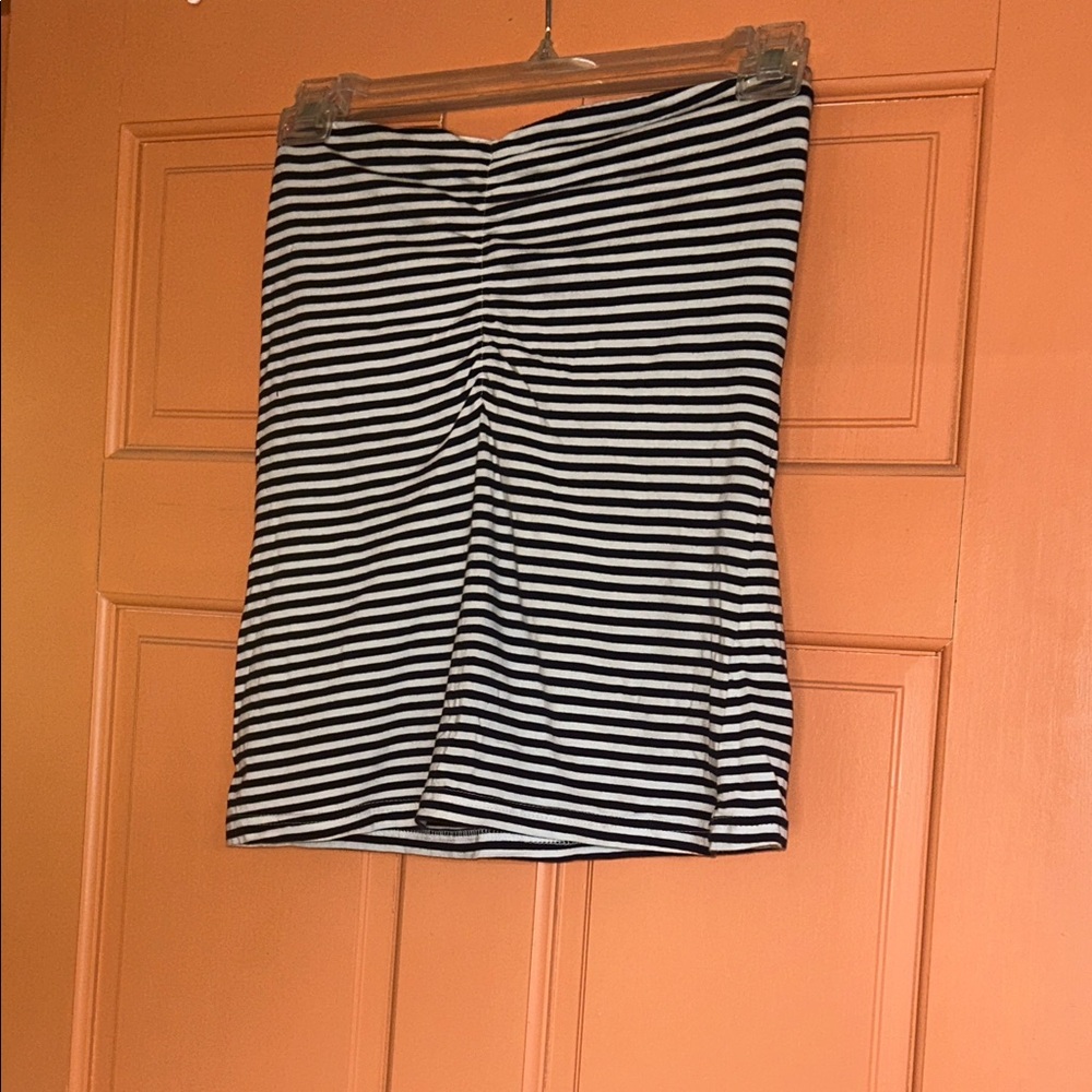 Vintage H&M Blue and White Striped Tube Top Y2K